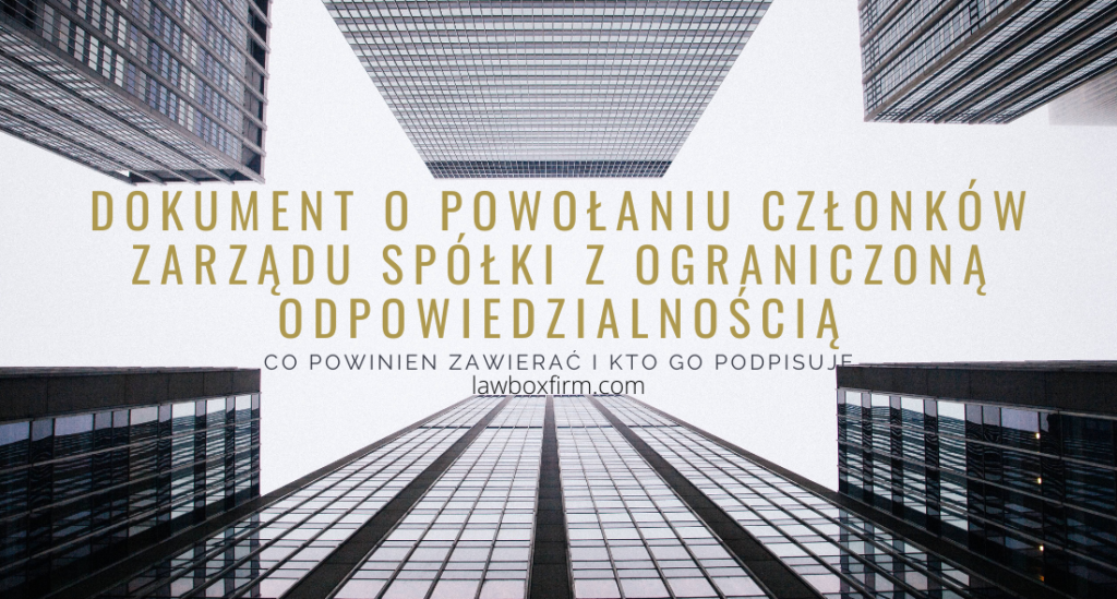 dokument o powołaniu członków organów spółki